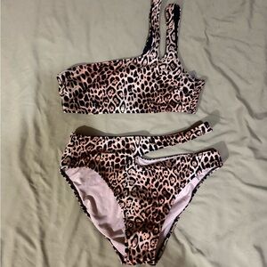 Leopard Print Two-Piece Bikini Set